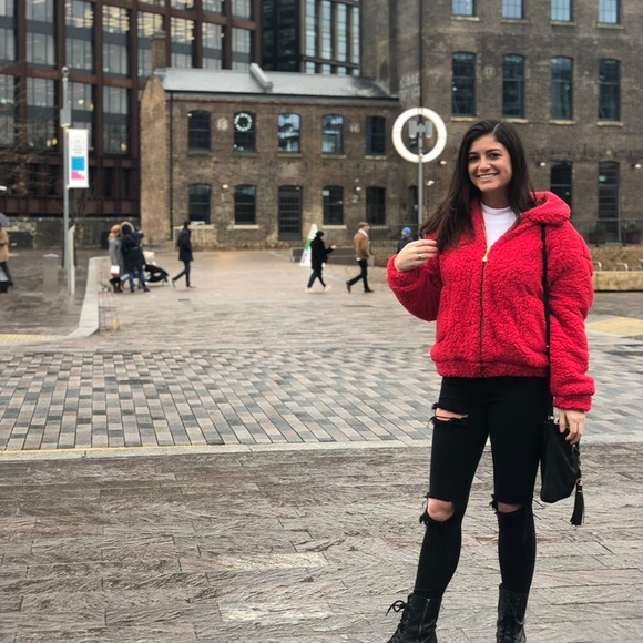 Jackets & Blazers - Red teddy jacket